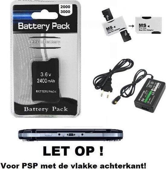 PSP 2000 / 3000 STARTSET 1x batterij + oplader + kaart, Spelcomputers en Games, Spelcomputers | Sony PSP