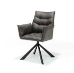 Eetkamerstoel Stan antraciet Cowboy stof, 360 draaibaar!, Huis en Inrichting, Stoelen, Nieuw, Ophalen of Verzenden, Stof, Vijf, Zes of meer stoelen