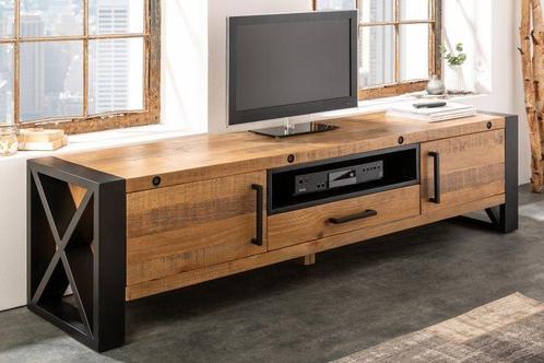 Massief TV-lowboard THOR 200cm gerecycled grenenhout in, Huis en Inrichting, Kasten | Televisiemeubels, Ophalen of Verzenden