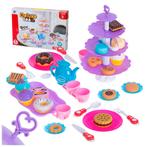 46-delige speelgoed servies high tea set met gebak etagère, Ophalen of Verzenden, Nieuw