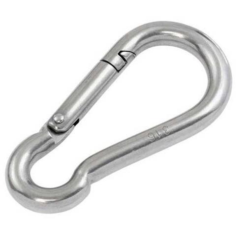 Karabijnhaak / carabiner 8x80mm - gegalvaniseerd, Doe-het-zelf en Verbouw, IJzerwaren en Bevestigingsmiddelen, 50 tot 100 mm, Overige typen