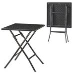 Klaptafel Mark tuintafel 61,5x61,5x73 cm vierkant rotan look, Caravans en Kamperen, Verzenden, Nieuw