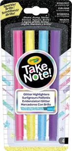 Crayola Take Note - 4 Glitter Markeerstiften - Beitelpunt -, Ophalen of Verzenden, Nieuw