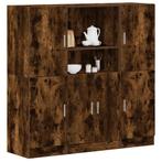 vidaXL 3-delige Keukenkastenset bewerkt hout gerookt, Huis en Inrichting, Woonaccessoires | Wandplanken en Boekenplanken, Verzenden