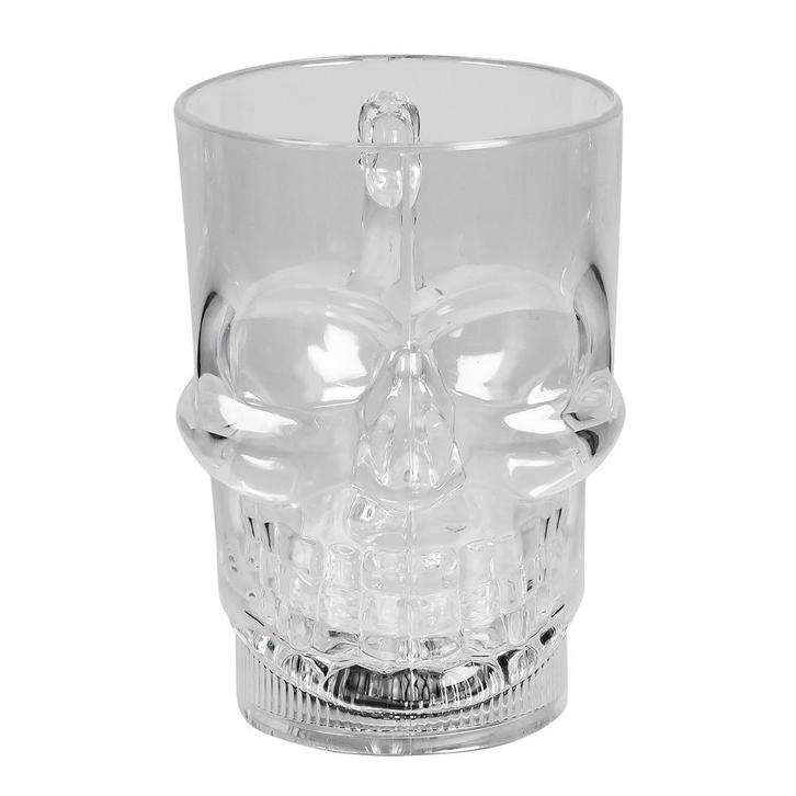 Halloween Oplichtend Glas Schedel 400ml, Hobby en Vrije tijd, Feestartikelen, Nieuw, Verzenden