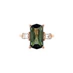 Roségouden vintage ring met toermalijn en diamant 18 krt, Ophalen of Verzenden, Nieuw