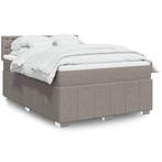 vidaXL Boxspring met matras stof taupe 140x200 cm, Huis en Inrichting, Slaapkamer | Bedden, Verzenden, 140 cm, 200 cm, Stof