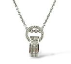 Halsketting - 18 karaat Witgoud, Diamanten hanger ketting in, Sieraden, Tassen en Uiterlijk, Kettingen, Nieuw