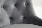 Bureaustoel Victorian Fluweel Zilver/Grijs met armleuning -