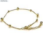 Gold plated 925 zilveren enkelketting bal zirkonia, Sieraden, Tassen en Uiterlijk, Enkelbandjes en Enkelkettinkjes, Verzenden