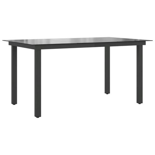 Zwarte Tuin Tafel Glas/Alu - 150cm | Retourdeal -35%, Tuin en Terras, Tuintafels, Rechthoekig, Nieuw, Aluminium, Ophalen of Verzenden