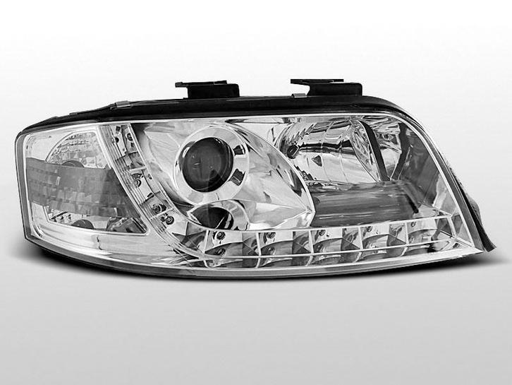 Koplampen Devil Eyes | Audi A6 2001-2003 | Chroom | REAL DRL, Auto-onderdelen, Verlichting, Nieuw, Audi, Verzenden
