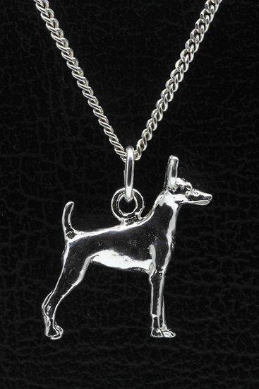 Zilveren Amerikaanse toy terrier ketting hanger - groot, Sieraden, Tassen en Uiterlijk, Kettinghangers, Verzenden