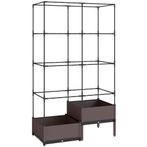 Hoogbed Plantenbak Met Klimrek, Afvoergaten, Kunststof Plant, Verzenden