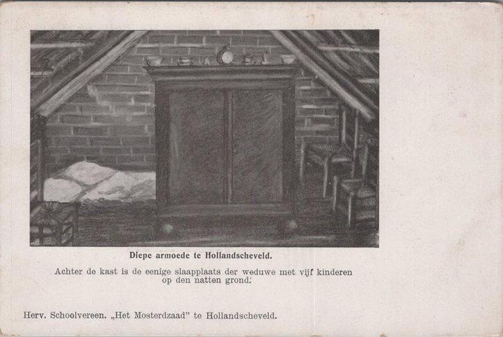 HOLLANDSCHEVELD - Diepe armoede te Hollandscheveld, Verzamelen, Ansichtkaarten | Nederland, Verzenden
