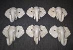 Set kapstokhaken - IJzer - Zes kapstokken olifant