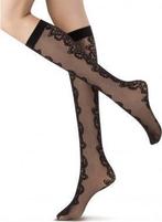 Oroblu Lacy Roses 20 Kniekous - One Size - Zwart, Kleding | Dames, Verzenden, Nieuw