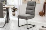 Moderne sledestoel COMFORT vintage grijs met zwart metalen, Huis en Inrichting, Stoelen, Ophalen of Verzenden, Nieuw