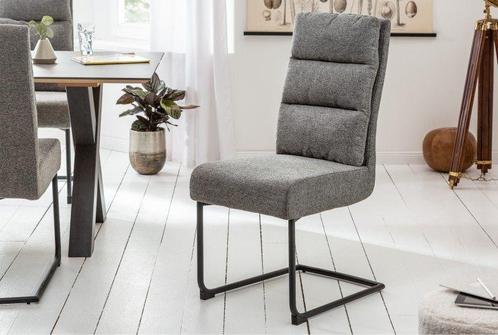 Moderne sledestoel COMFORT vintage grijs met zwart metalen, Huis en Inrichting, Stoelen, Ophalen of Verzenden