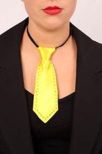 Mini stropdas fluor geel met strass steentjes, Ophalen of Verzenden, Nieuw