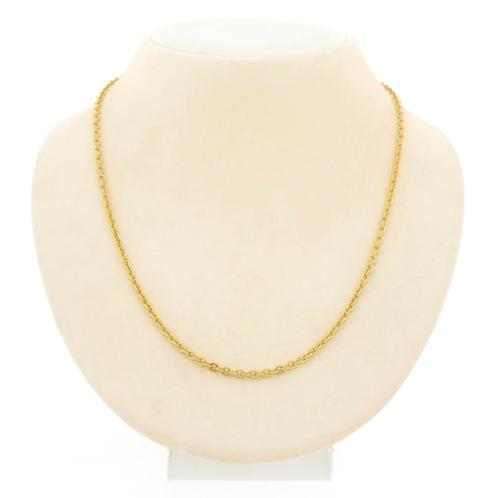 Gouden anker schakel ketting | 51,5 cm (veersluiting), Sieraden, Tassen en Uiterlijk, Kettingen, Overige kleuren, Gebruikt, Goud
