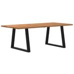 vidaXL Eettafel rechthoekig 220x100x74 cm massief eikenhout, Huis en Inrichting, Tafels | Eettafels, Verzenden, Nieuw