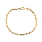 Bicolor gouden koningsschakel armband met wielertjes | 20..., Sieraden, Tassen en Uiterlijk, Armbanden, Ophalen of Verzenden, Gebruikt