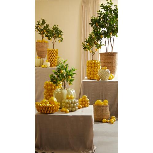 Zita vaas keramiek Ø25x45 cm - geel - OUTLET B, Huis en Inrichting, Stoelen, Nieuw, Ophalen of Verzenden