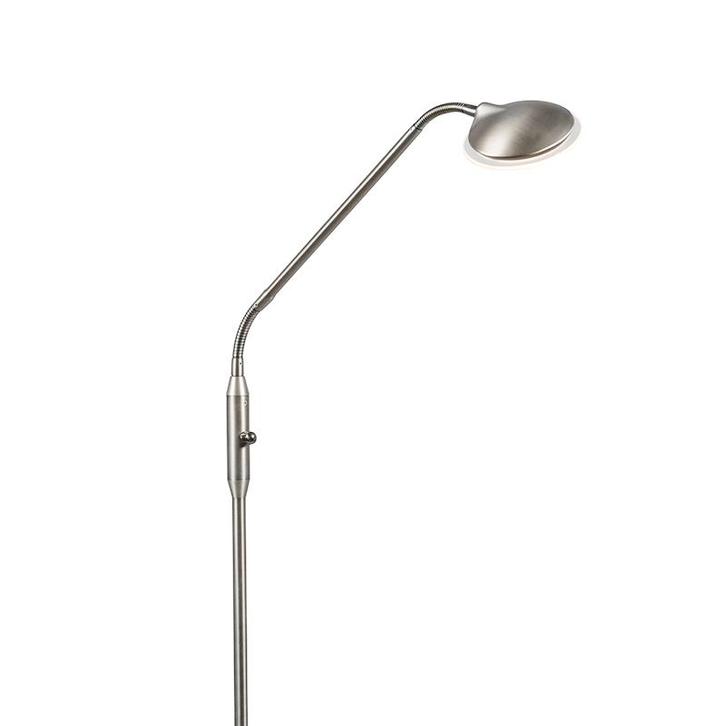 Moderne vloerlamp staal incl. LED - Eva, Huis en Inrichting, Lampen | Vloerlampen, Nieuw, Overige materialen, 100 tot 150 cm