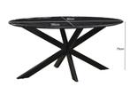 Marble Oval Spider Black 180cm-12741, Huis en Inrichting, Tafels | Eettafels, Ophalen of Verzenden, Nieuw
