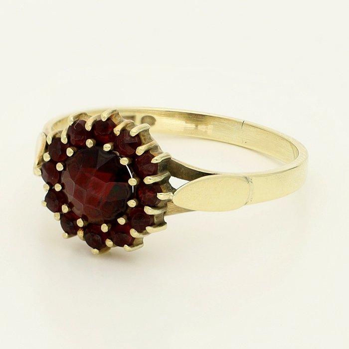 Ring - 14 karaat Geel goud Granaat, Sieraden, Tassen en Uiterlijk, Ringen
