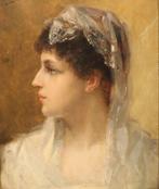 Eugénie van Ham (XIX) - Portret van jonge vrouw, Antiek en Kunst, Kunst | Schilderijen | Klassiek