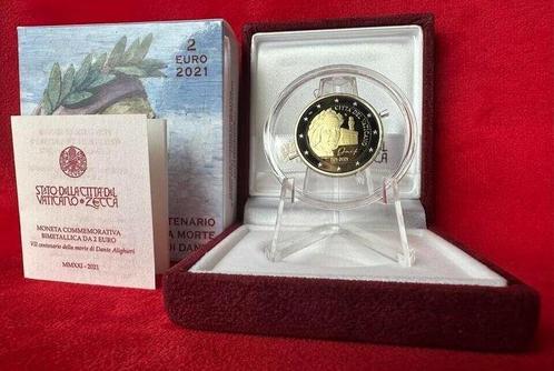 Vaticaan. 2 Euro 2021 Dante Alighieri Proof (Zonder, Postzegels en Munten, Munten | Europa | Euromunten