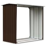Haardhoutschuur 172x91x154 cm gegalvaniseerd staal bruin, Verzenden, Nieuw