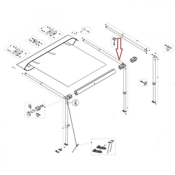 Fiamma Staander + spanarm CaravanStore 280-310 Rechts, Caravans en Kamperen, Tenten, Nieuw