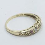Ring - 18 karaat Geel goud - 0.05ct. tw. Robijn - Diamant, Sieraden, Tassen en Uiterlijk, Nieuw