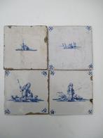 Tegel (4) - Lot 4 Pavés Faience de DELFT fin XVII -