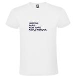 Knoll’nbrook op t-shirt als print met London, Paris, New Yor, Overige kleuren, Roly, Verzenden, Nieuw