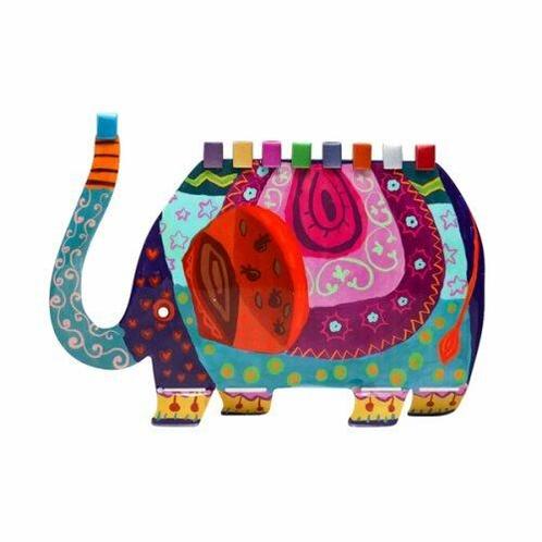 Chanukah Menorah (Chanoekia) van Yair Emanuel met vrolijk..., Huis en Inrichting, Woonaccessoires | Kandelaars en Kaarsen, Verzenden