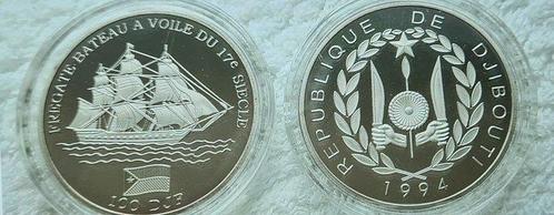 Djibouti. 100 Francs 1994  Fregate Bateau a Voile Du 17, Postzegels en Munten, Munten | Europa | Niet-Euromunten