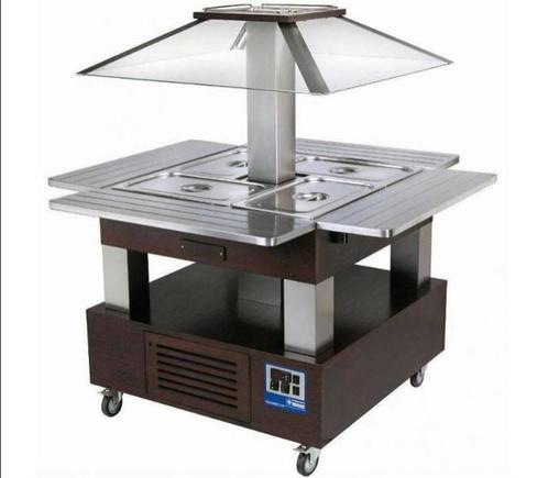 Bain Marie Eiland Buffet 4 x 1/1 GN Wenge | Warmhoud, Zakelijke goederen, Horeca | Keukenapparatuur, Verzenden