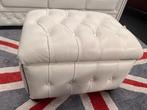 Chesterfield Maarssen Wit Leren Chesterfield Boxstool Hocker, Huis en Inrichting, Banken | Voetenbanken en Poefen, Ophalen, Gebruikt