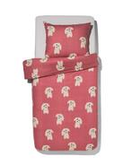 HEMA Kinderdekbedovertrek flanel 140x200 hond rood, Verzenden, Nieuw, Rood