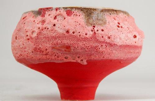 Max Modolo - Kom - Ciotola in porcellana smalto Coral con, Antiek en Kunst, Kunst | Designobjecten