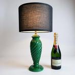 Tafellamp - Gedraaide groene stijlvolle lamp - Keramiek,, Huis en Inrichting, Nieuw