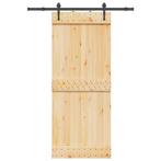 vidaXL Schuifdeur met beslag 85x210 cm massief grenenhout, Doe-het-zelf en Verbouw, Verzenden, Nieuw