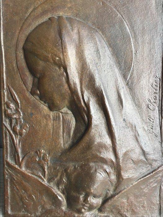 Guillaume Charlier, 1854 - 1928. - Reliëf, Moeder en kind. -, Antiek en Kunst, Kunst | Niet-Westerse kunst