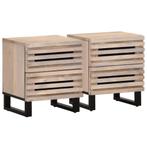 vidaXL Nachtkastjes 2 st 40x34x46 cm massief gebleekt, Verzenden, Nieuw, Hout
