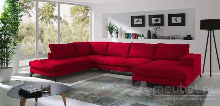 U-Bankstel Stroe - loungebanken - Rood, Huis en Inrichting, Banken | Sofa's en Chaises Longues, 150 cm of meer, Nieuw, 300 cm of meer