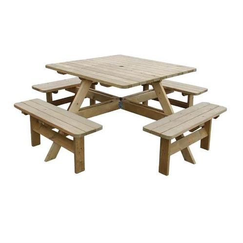 Rowlinson vierkante houten picknicktafel | 198cm, Zakelijke goederen, Horeca | Overige, Verzenden